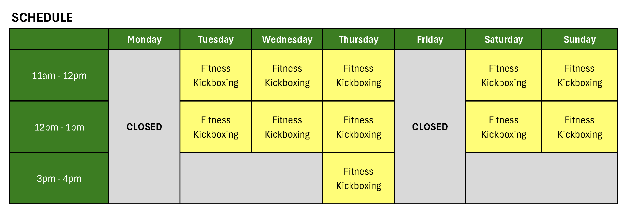 Schedule