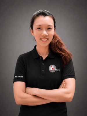 Shamaine, instructor at U-Elite Martial Fitness, specialized in kickboxing and self-defence training.